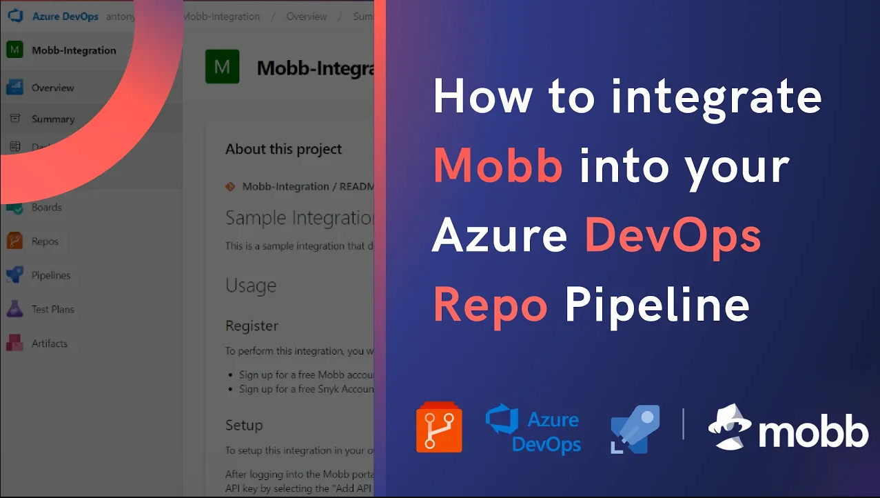 How to Integrate Mobb into your Azure DevOps Repo & Pipeline